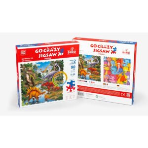 UnikPlay Dinosaur Jigsaw Puzzle Pack of 2 Puzzles for Kids 12x12 inches 9090 Puzzle Pieces Unique and Engaging Puzzle with No Straight Edges or Corners Gift for Boys and Girls Ages 6 and Up