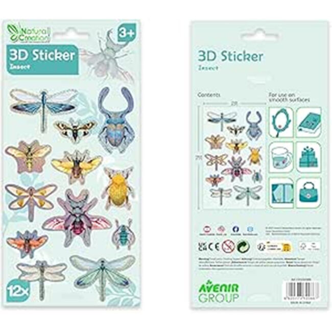 6920773320867-01 Avenir 3D Stickers 10 pack Insect Multicolour These beautiful and realisticlooking 3D stickers pop out to showcase a gorgeous collection ages 3 in UAE