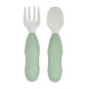 Beaba Set of 2 Stainless Steel Pre Cutlery SageGreen in UAE - view 3