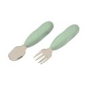 Beaba Set of 2 Stainless Steel Pre Cutlery SageGreen in UAE