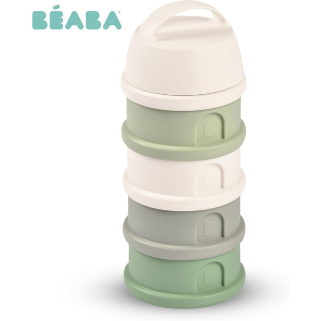 MR-911711-02 Beaba Formula Milk Container 4 Compartments Cotton white Sage green in UAE - view 2