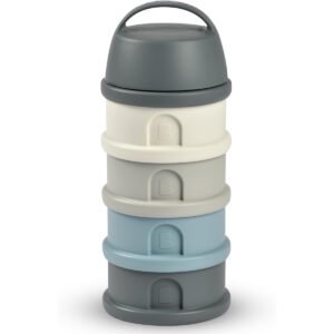 Beaba Formula Milk Container 4 Compartments Mineral grey blue