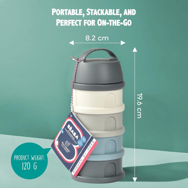 MR-911712-03 Beaba Formula Milk Container 4 Compartments Mineral grey blue in UAE - view 3