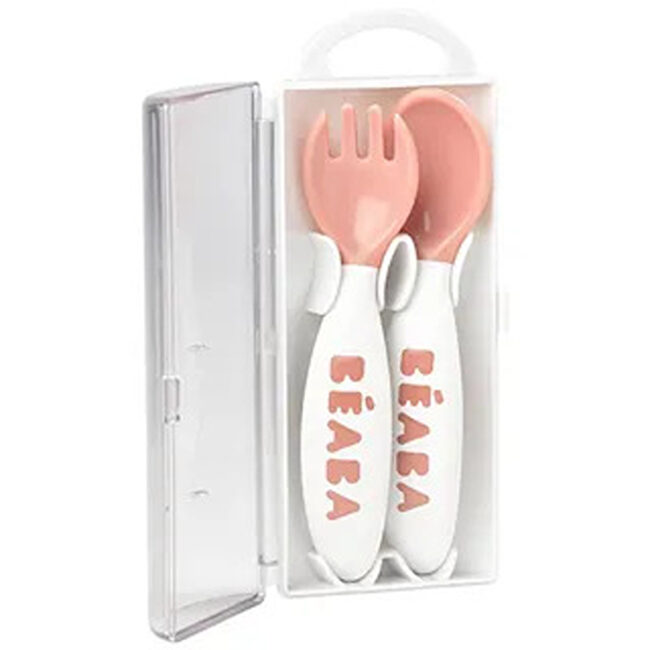 Beaba Training Fork And Spoon 2nd Age Old Pink in UAE