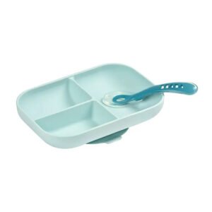 Beaba Silicone Suction Divided Plate Blue