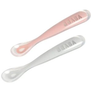 Beaba Silicone Spoon 1st Age Set Of 2 Box Old Pink