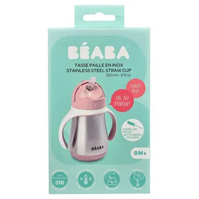 MR-913482-04 Beaba Stainless Steel Straw Cup Old Pink in UAE - view 3