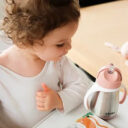 Beaba Stainless Steel Straw Cup Old Pink in UAE - view 2