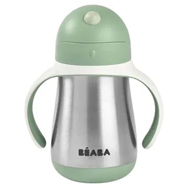 MR-913535-01 Beaba Stainless Steel Straw Cup Sage Green in UAE