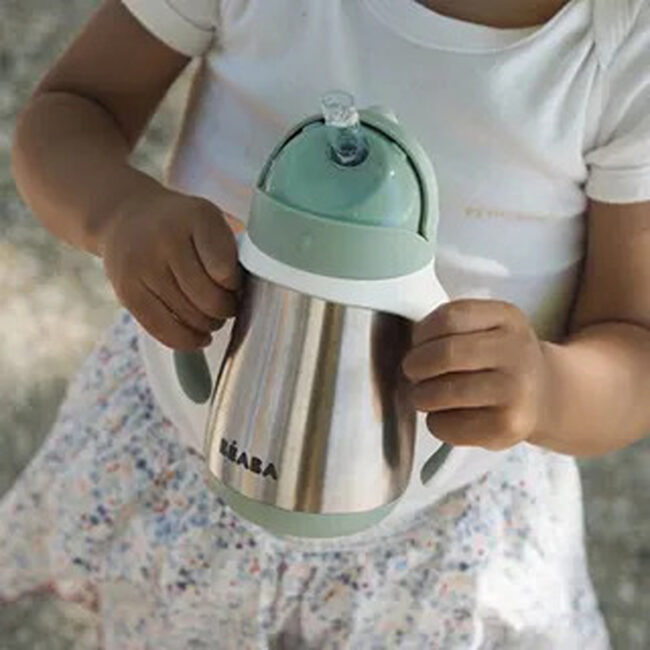 MR-913535-04 Beaba Stainless Steel Straw Cup Sage Green in UAE - view 5