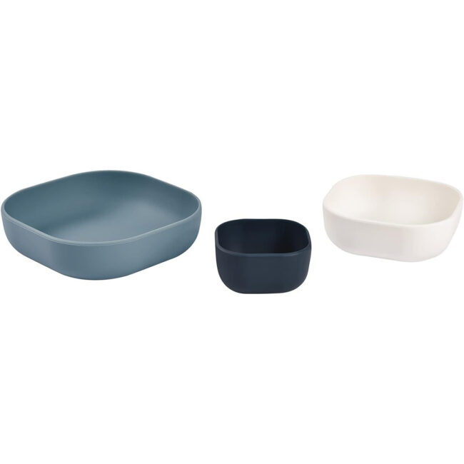 MR-913566-02 Beaba Silicone 3 Piece Nesting Bowl Set NightBlue Cotton BalticBlue in UAE - view 2