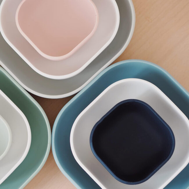 MR-913566-04 Beaba Silicone 3 Piece Nesting Bowl Set NightBlue Cotton BalticBlue in UAE - view 4
