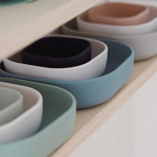 MR-913566-05 Beaba Silicone 3 Piece Nesting Bowl Set NightBlue Cotton BalticBlue in UAE - view 5