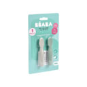 Beaba Set of 2 Silicone Pre Spoons SageGreen VelvetGrey in UAE - view 2