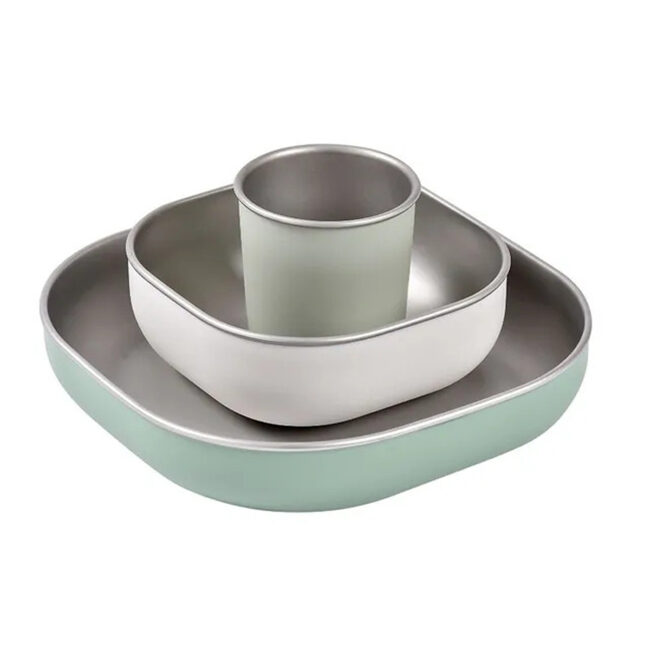 Beaba Stainless Steel Meal Set Sage Green in UAE