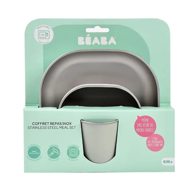 Beaba Stainless Steel Meal Set Sage Green in UAE - view 4