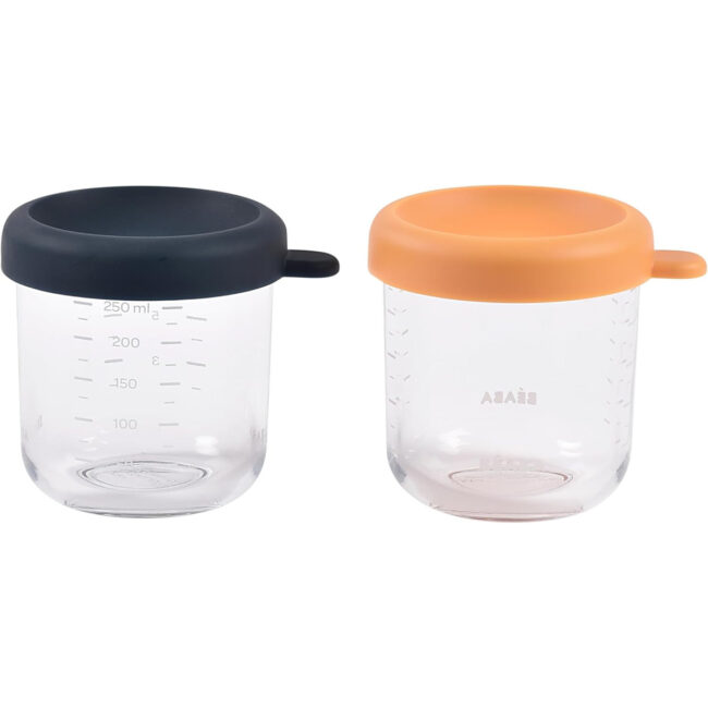 MR-BEA914010-02 Beaba Set of 2x250ml Glass Conservative Jars NightBlue Honey in UAE