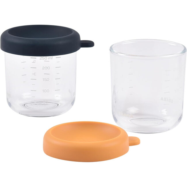 MR-BEA914010-03 Beaba Set of 2x250ml Glass Conservative Jars NightBlue Honey in UAE - view 2