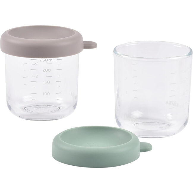 MR-BEA914011-03 Beaba Set of 2x250ml Glass Conservative Jars Sage SageGreen Gazelle in UAE - view 3