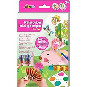 Avenir Watercolour Painting OrigamiGarden Pink and Green One Size