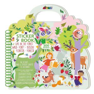 Avenir Sticker Book Life in the Forest Multicolour Easy messfree and fun Convenient carry handle and beautiful illustrations Peel off the stickers Convenient carry handle Ages 3