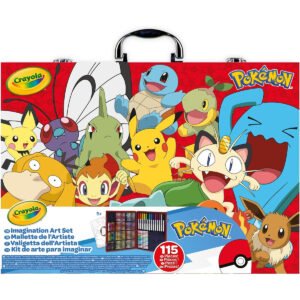CRAYOLA 3499 Pokemon Artist Briefcase Creative Set with 115 Pieces to 5 Years Multicoloured 042931