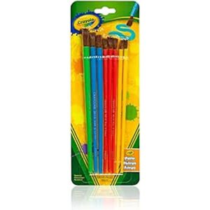Crayola 8 Round Brush Set Kids Art Craft NonShedding Bristles Washable Paint Acrylic Paintbrushes 8Pcs Blister Pack