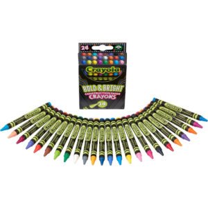 Crayola Bold And Bright Construction Paper Crayons Assorted Colors Pack Of 24 Crayons