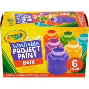 Crayola Washable Kids Paint Assorted Bold Colors Painting Supplies 6 Count