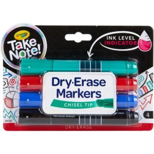 CRAYOLA Take Note Colored Dry Erase Markers 4 Count