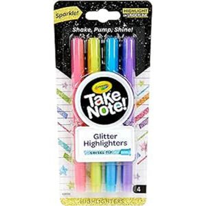Crayola Take Note Glitter Highlighters 4 Count