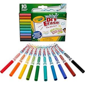 CRAYOLA 10 Ct Slim DryErase Markers Washable