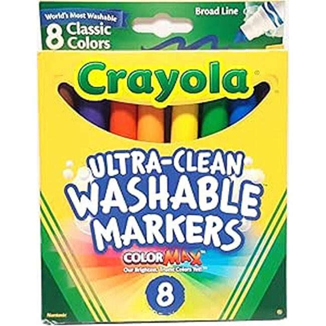 PLS-CY58-7808-01 Crayola UltraClean Washable Markers Broad Line 8 Count Classic Colors Pack of 1 in UAE