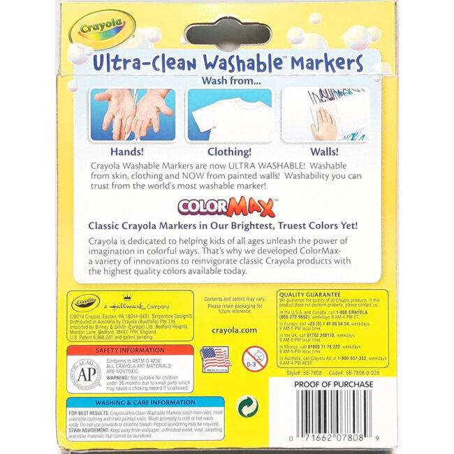 PLS-CY58-7808-02 Crayola UltraClean Washable Markers Broad Line 8 Count Classic Colors Pack of 1 in UAE - view 2
