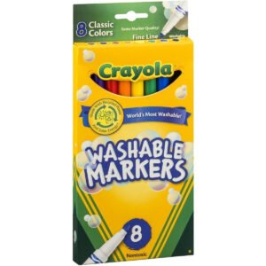 Crayola UltraClean Washable Markers Color Max Fine Line Classic Colors 8 Ea