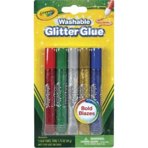 Crayola 5 CT Washable Glitter Glue Bold Multi Color