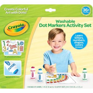 Crayola Washable Dot Markers Activity Set Educational Gift for Kids 3 4 5 6