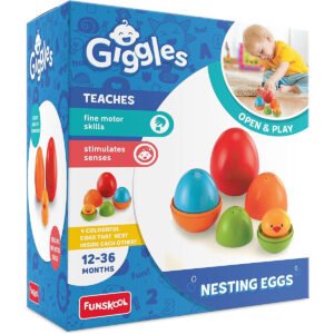 Funskool Giggles Nesting Eggs Multicolor Nesting Toy With A Chik Helps To MatchNest And Discover 12 Months Above Infant And Preschool Toys FS2100500