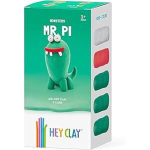 Hey Clay Cyber Cars YELLOW CYBER CAR Colourful modelling airdry clay 2 cans with fun interactive app for kids 3 years