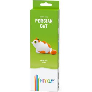 Hey Clay Fluffy Pets PERSIAN CAT Colourful modelling airdry clay 3 cans with fun interactive app for kids 3 years