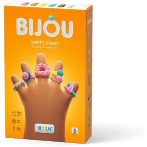 Hey Clay SWEET RINGS Colourful modelling airdry clay 3 cans with fun interactive app for kids 3 years
