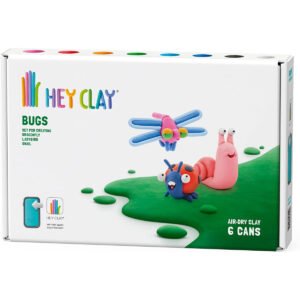 Hey Clay DIY Bugs Snail Dragonfly Ladybird Plastic Creative Modelling AirDry Clay For Kids 6 Cans