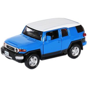 Dpower Toyota FJ Cruiser Blue DieCast Replica Ultimate Collectors Item Off Road Vehicles Interact with Doors Hoods Pull Back Collection with Lights Sounds Size 132 For Kids 3