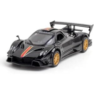 Dpower Pagani ZONDA Revolucion Black DieCast Replica Ultimate Collectors Item Hyper Cars Interact with Doors Hoods Pull Back Collection with Lights Sounds Size 132 For Kids 3