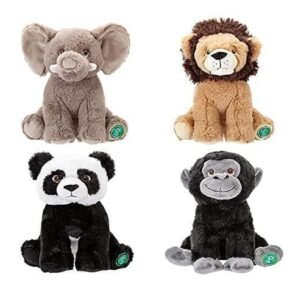 Your Planet Elephant Lion Panda Gorilla Wildlife Plush Teddy Bear 100 Recycled Plastic Cute Kawaii Plush Lion 9 Inch