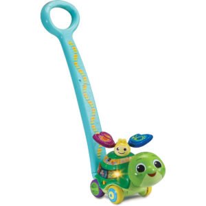VTech 2 In 1 Push Discover Turtle Baby Walker With Sounds Baby Musical Toy With Learning Games And Motion Sensors Multicolor