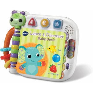 Vtech Learn Discovery Baby Book Multicolour Travel Book easytoturn wipeclean pages 3 play modes suitable ages 6 m up