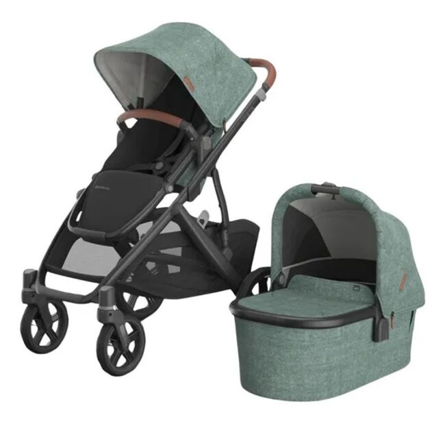 MR-0303-VIS-EU-GWN-01 Uppababy Vista V3 Stroller With Bassinet Gwen Green Melange in UAE