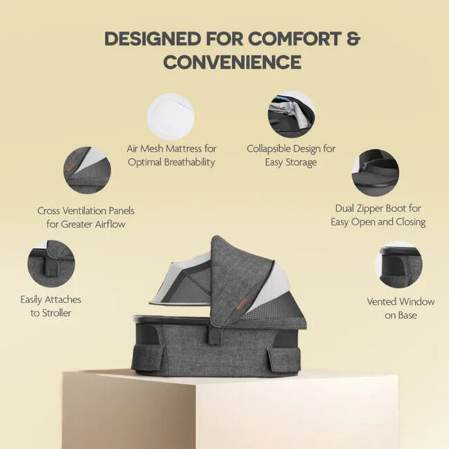 Uppababy Bassinet V3 Charcoal Melange in UAE - view 4