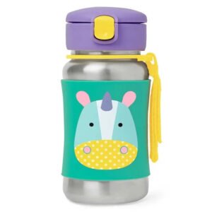 SkipHop Zoo Stainless Steel Straw Bottle Unicorn 350ml